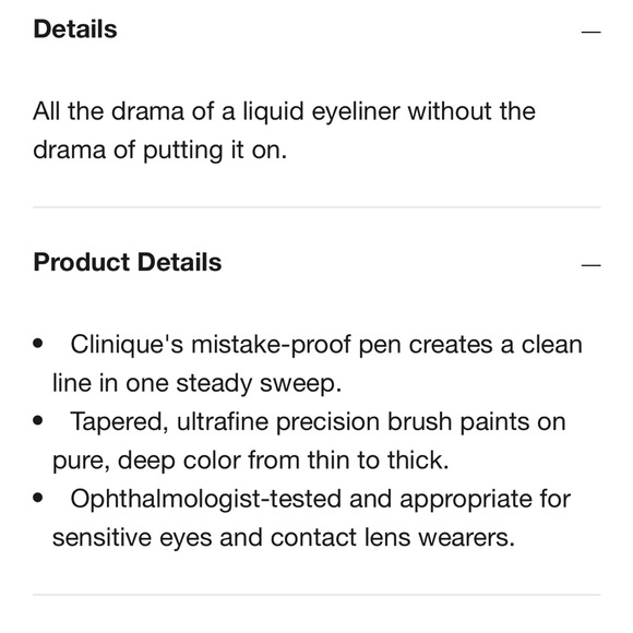 NEW FULL SIZE CLINIQUE HIGH IMPACT LIQUID EYE LINER IN BLACK - Picture 7 of 8